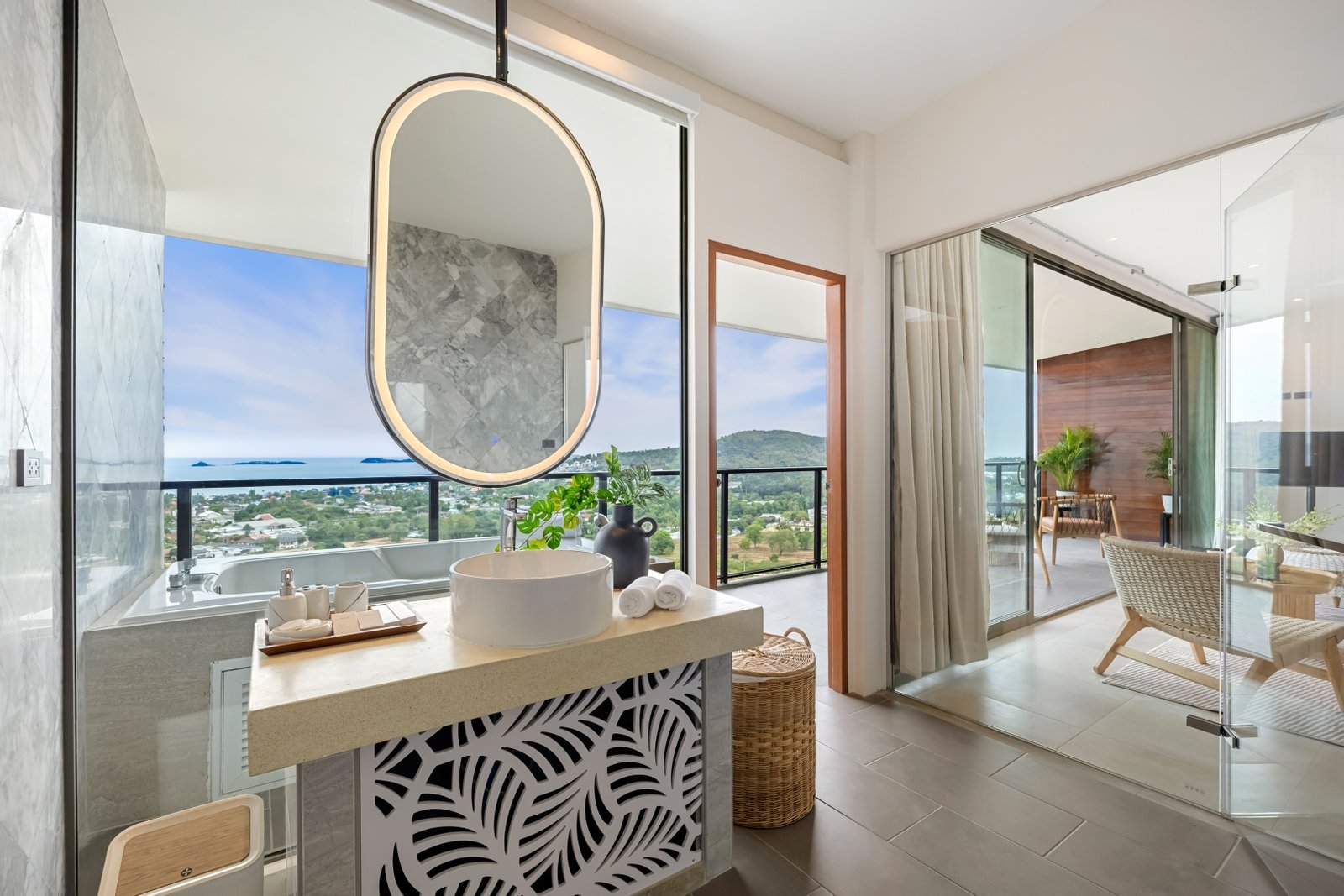 Studio vanity with a view