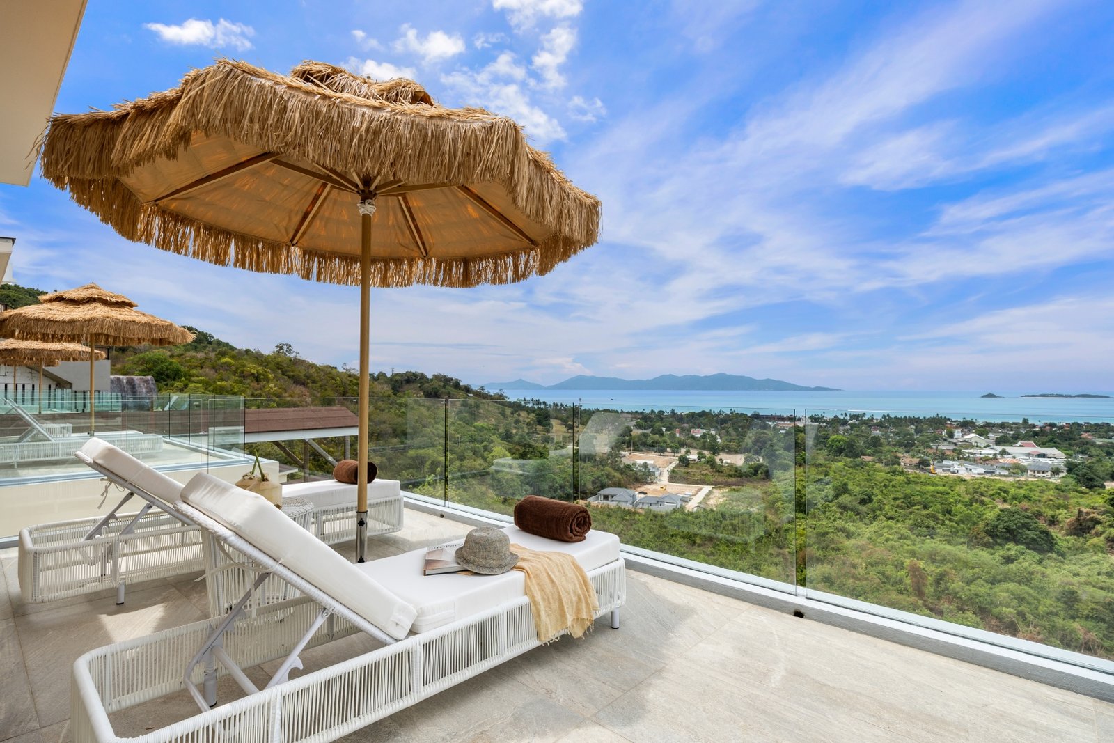 Sun loungers overlooking the north coast