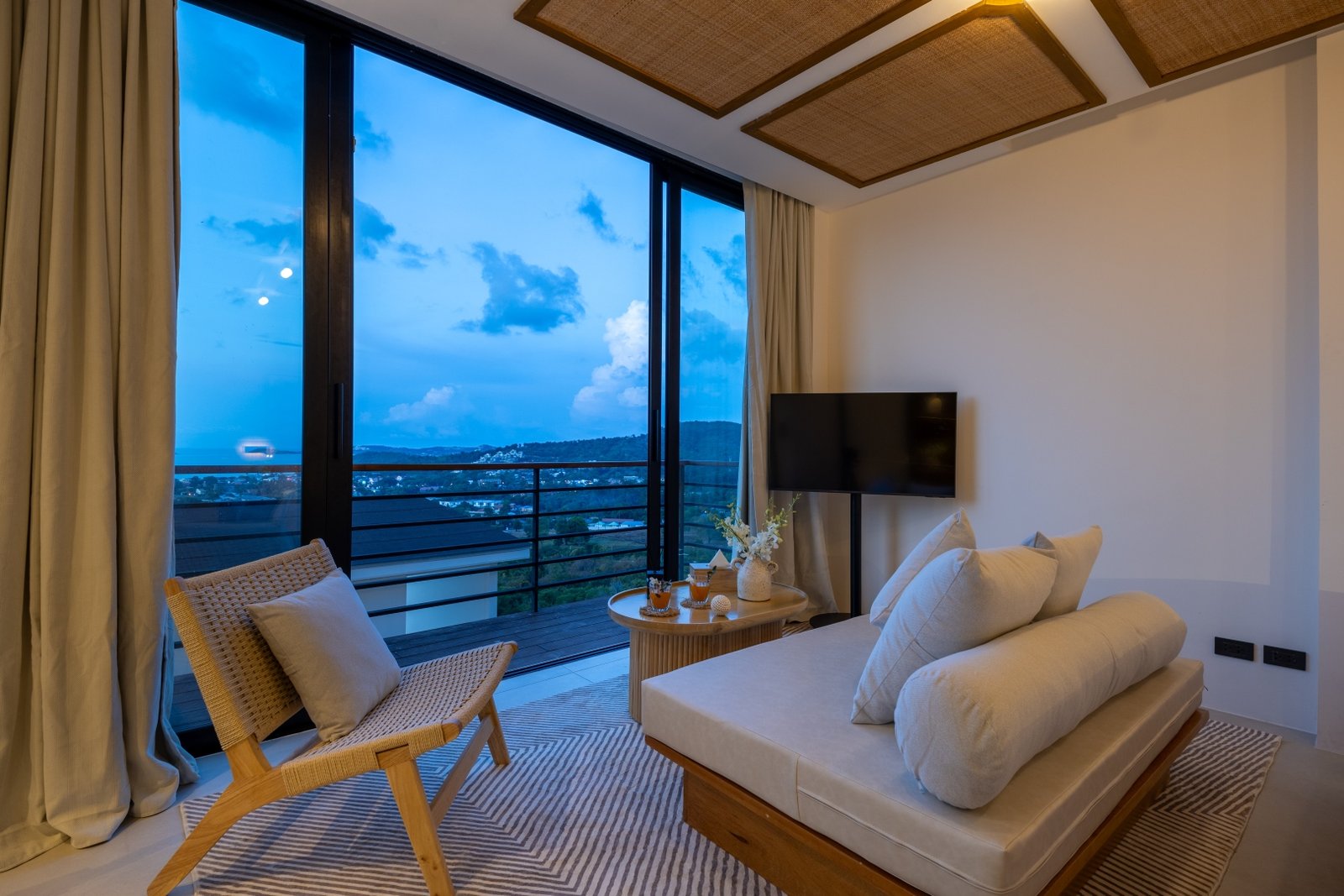 Villa lounge at dusk